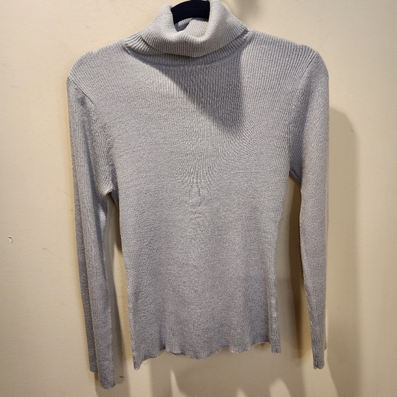 Carolyn Taylor Glitter Gray Turtleneck Sweater fits M - Picture 5 of 9